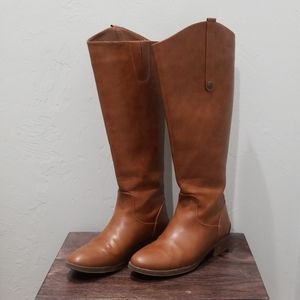 Brown Wide Calf Riding Boots